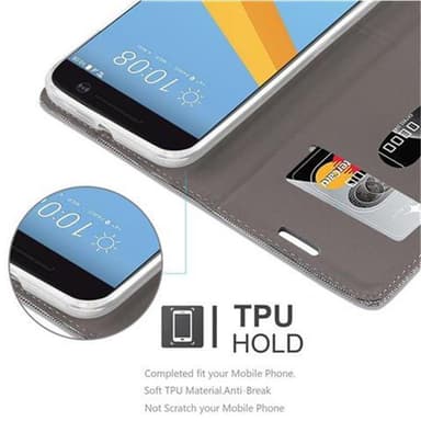HTC ONE M10 Suojakuori Lompakkokotelo (harmaa)