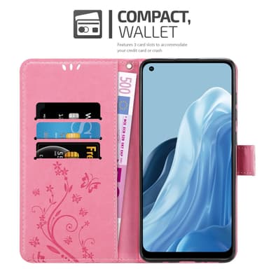 Realme 7 5G Suojakuori Lompakkokotelo (Vaaleanpunainen)