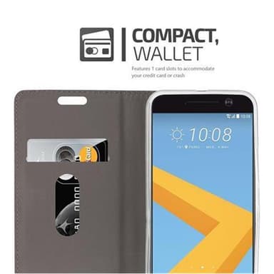 HTC ONE M10 Suojakuori Lompakkokotelo (harmaa)