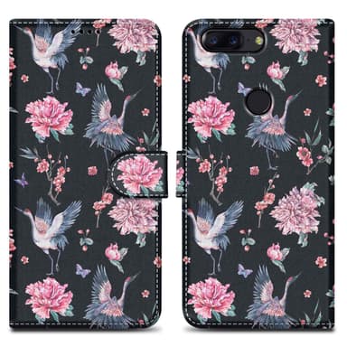 OnePlus 5T Suojakuori Lompakkokotelo (Musta)