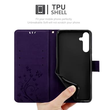 Samsung Galaxy A15 Suojakuori Lompakkokotelo (Violetti)
