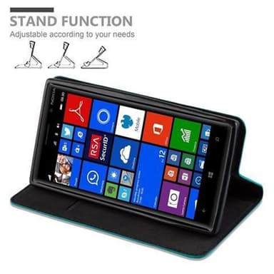 Nokia Lumia 830 Suojakuori Lompakkokotelo (Turkoosi)