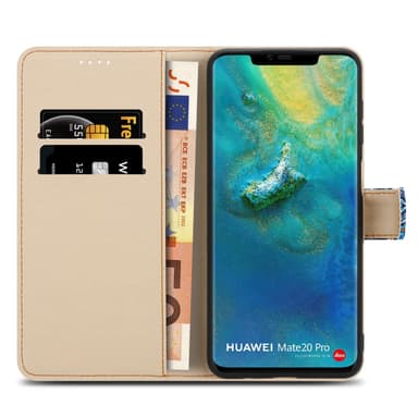 Huawei MATE 20 PRO Suojakuori Lompakkokotelo (Sininen)