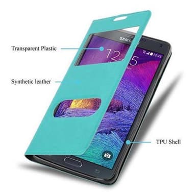 Lompakkokotelo Samsung Galaxy NOTE 4 Case (Turkoosi)