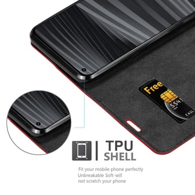 Realme GT 2 PRO Suojakuori Lompakkokotelo (Punainen)