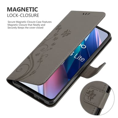 Oppo FIND X3 LITE Suojakuori Lompakkokotelo (harmaa)