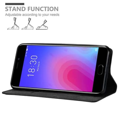 MEIZU M6 Suojakuori Lompakkokotelo (Musta)