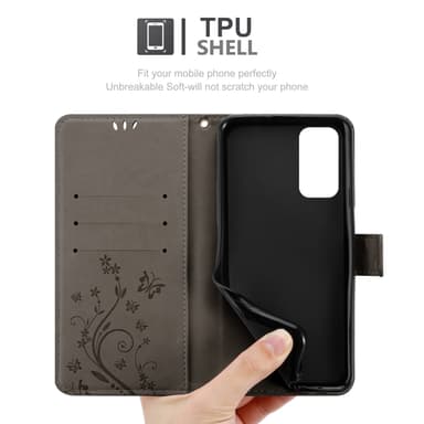 Oppo FIND X3 LITE Suojakuori Lompakkokotelo (harmaa)