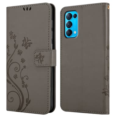 Oppo FIND X3 LITE Suojakuori Lompakkokotelo (harmaa)