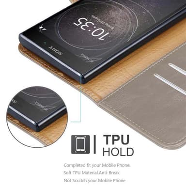 Sony Xperia L2 Suojakuori Lompakkokotelo (Ruskea)