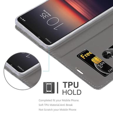 Sony Xperia 1 II Suojakuori Lompakkokotelo (harmaa)