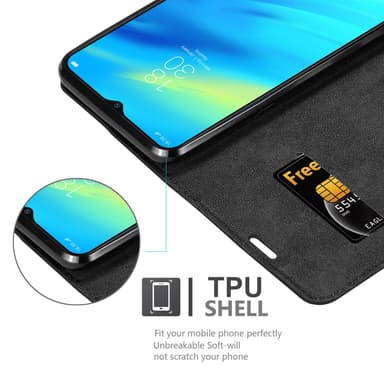 Realme 7 PRO Suojakuori Lompakkokotelo (Musta)