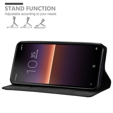 Sony Xperia 10 II Suojakuori Lompakkokotelo (Musta)