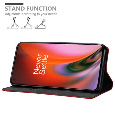 OnePlus Nord 2 5G Suojakuori Lompakkokotelo (Punainen)