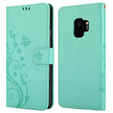 Samsung Galaxy S9 Suojakuori Lompakkokotelo (Turkoosi)