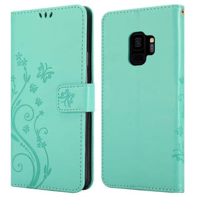 Samsung Galaxy S9 Suojakuori Lompakkokotelo (Turkoosi)