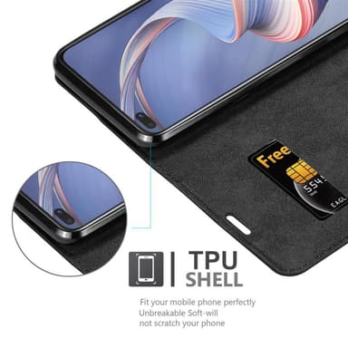 Oppo A92s Suojakuori Lompakkokotelo (Musta)