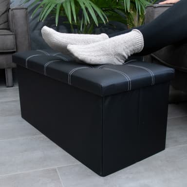 Taitettava penkki 78x38x38 Jakkara Istuinkuutio (musta)