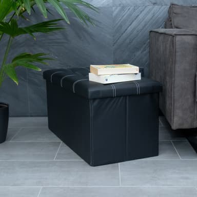 Taitettava penkki 78x38x38 Jakkara Istuinkuutio (musta)