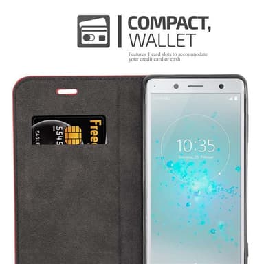 Sony Xperia XZ2 Suojakuori Lompakkokotelo (Punainen)