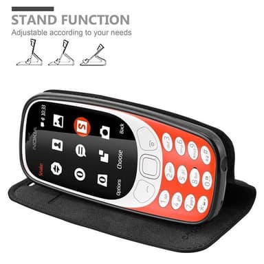 Nokia 3310 Suojakuori Lompakkokotelo (Musta)