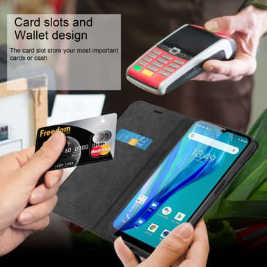 Oukitel C23 PRO Suojakuori Lompakkokotelo (Musta)