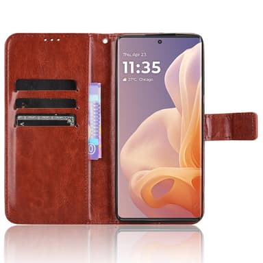SKALO Motorola Moto G85 5G PU-nahkainen Lompakkokotelo - Ruskea