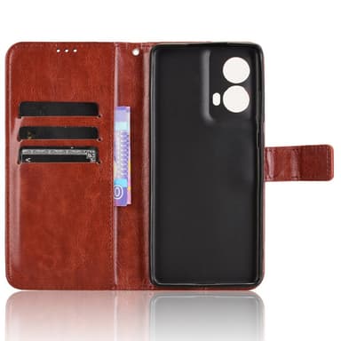 SKALO Motorola Moto G85 5G PU-nahkainen Lompakkokotelo - Ruskea