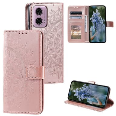 SKALO Motorola Moto G85 5G Mandala lompakkokotelo - Ruusukulta
