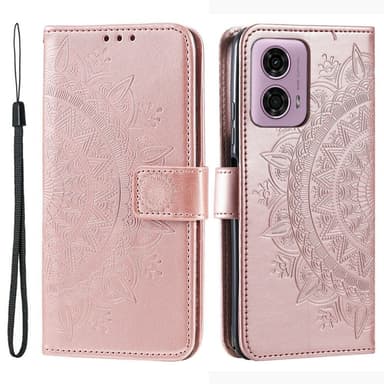 SKALO Motorola Moto G85 5G Mandala lompakkokotelo - Ruusukulta