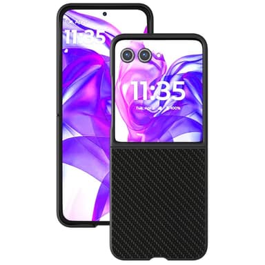 Motorola Razr 50 Ultra 5G SKALO ABEEL Carbon Fiber Suojakuori Musta