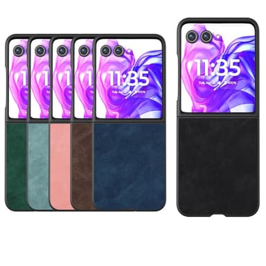 SKALO Motorola Razr 50 Ultra 5G ABEEL PU Nahka Fold Suojakuori - Ruskea