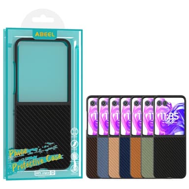 Motorola Razr 50 Ultra 5G SKALO ABEEL Carbon Fiber Suojakuori Musta