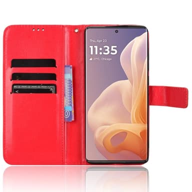 SKALO Motorola Moto G85 5G PU-nahkainen Lompakkokotelo - Punainen