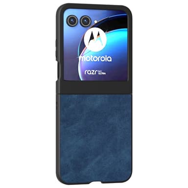 SKALO Motorola Razr 50 5G ABEEL PU Nahka Fold Suojakuori - Sininen