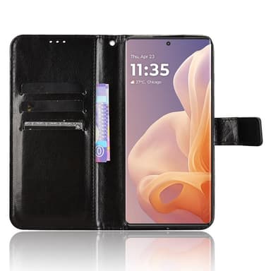 SKALO Motorola Moto G85 5G PU-nahkainen Lompakkokotelo - Musta