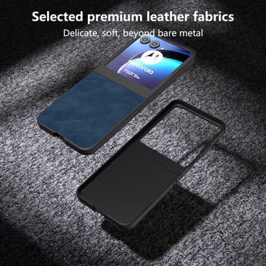 SKALO Motorola Razr 50 5G ABEEL PU Nahka Fold Suojakuori - Sininen