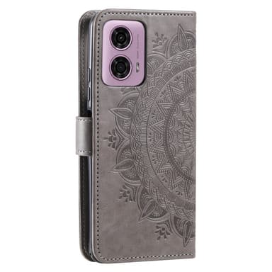 SKALO Motorola Moto G85 5G Mandala lompakkokotelo - Harmaa