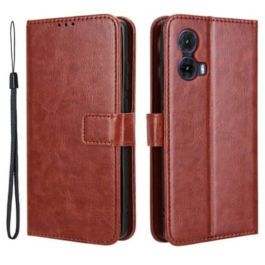 SKALO Motorola Moto G85 5G PU-nahkainen Lompakkokotelo - Ruskea