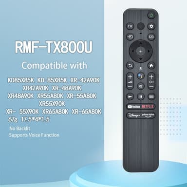 Television kaukosäätimen korvaava RMF-TX800U ääni Sony Smart TV:lle KD-85X85K XR-42A90K