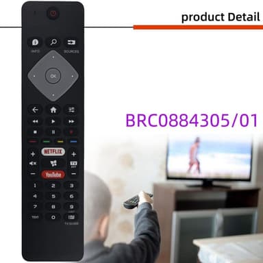 Television kaukosäädin Korvaa BRC0884305 / 01 Philips TV:lle