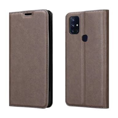OnePlus Nord N10 5G Suojakuori Lompakkokotelo (Ruskea)