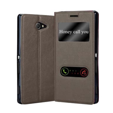 Lompakkokotelo Sony Xperia M2 / M2 AQUA Case (Ruskea)