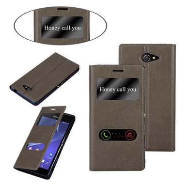 Lompakkokotelo Sony Xperia M2 / M2 AQUA Case (Ruskea)