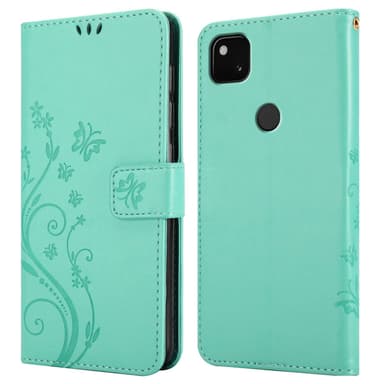 Google PIXEL 4A 5G Suojakuori Lompakkokotelo (Turkoosi)