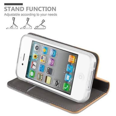iPhone 4 / 4S Suojakuori Lompakkokotelo (harmaa)