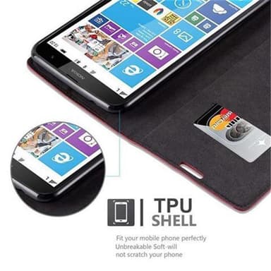 Nokia Lumia 1320 Suojakuori Lompakkokotelo (Punainen)