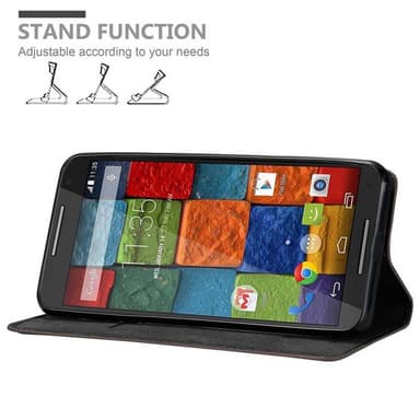 Motorola MOTO X2 Suojakuori Lompakkokotelo (Ruskea)