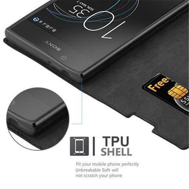 Sony Xperia L1 Suojakuori Lompakkokotelo (Musta)