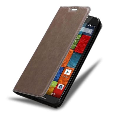 Motorola MOTO X2 Suojakuori Lompakkokotelo (Ruskea)